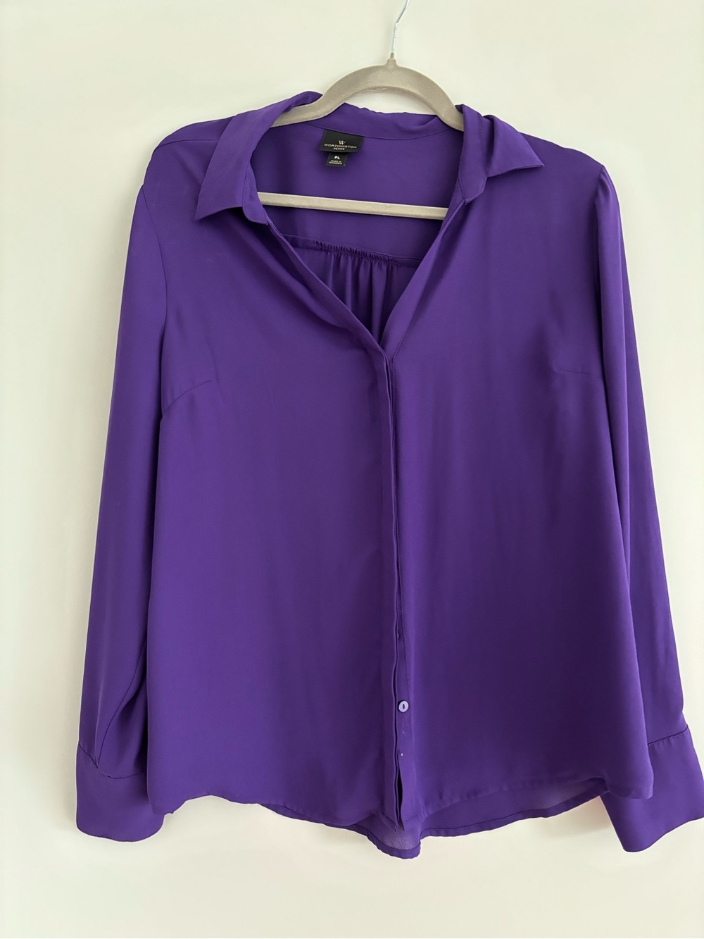 Worthington Purple Button-Front Blouse